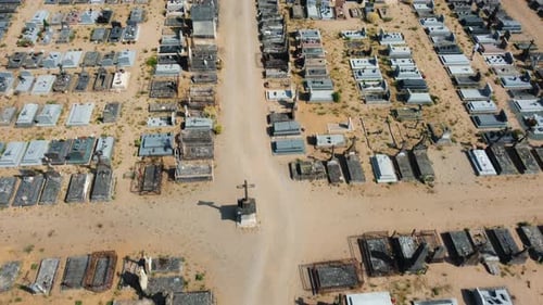 Drone shot of a cemetery