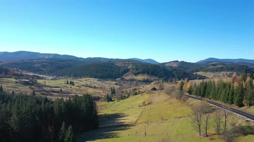 Aerial Landscape View Of Mountain Village 5