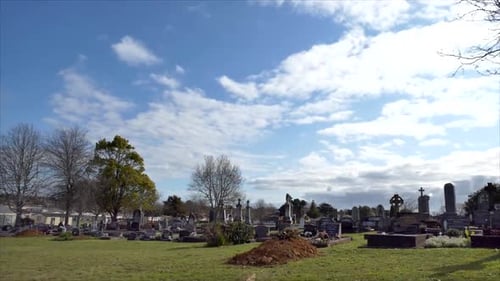 Shot of cemetery for funeral burial