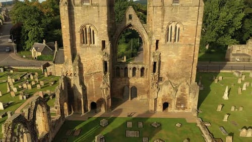 Ruin of medieval Elgin cathedral in Scotland