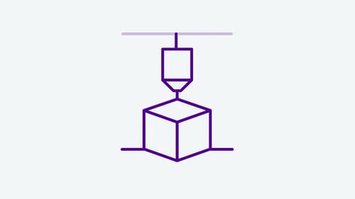 Concepto de icono de impresora 3D animado