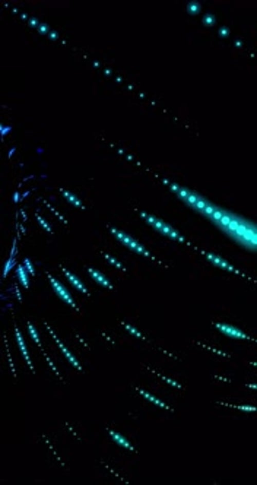 Abstract Vertical Loop of Glowing Digital Dots