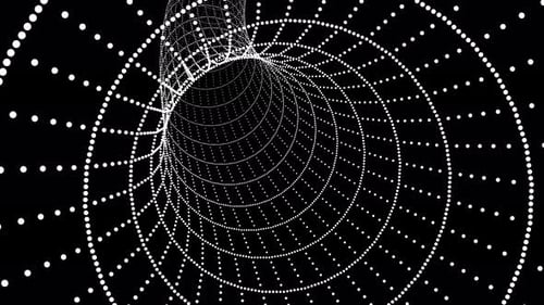 Technology wireframe tunnel Futuristic 3D wormhole