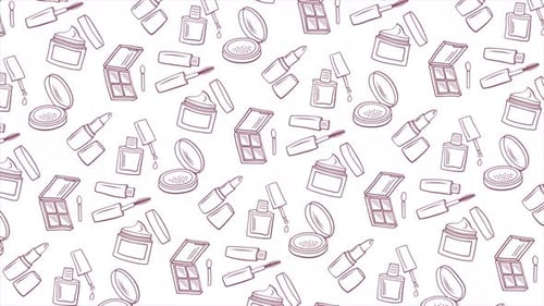 Hand-drawn cosmetic elements background