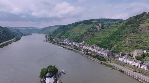 The Town Of Kaub On The Rhine Coast, Germany