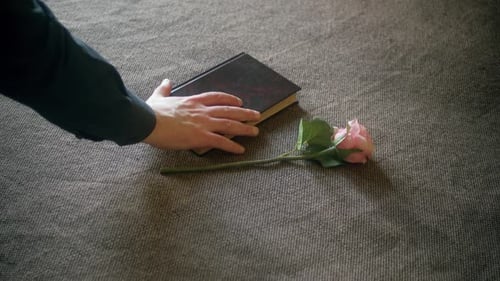Book and Rose on Textured Surface