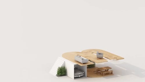Isometric Modern House Build and Disassembly Animation
