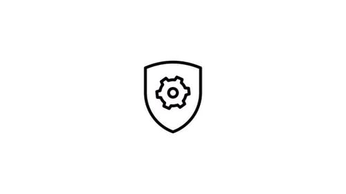 Minimalist Animated Shield And Gear Icon