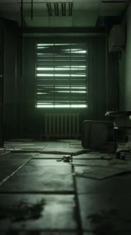 Dimly Lit Room With Radiator in Abandoned Hospital