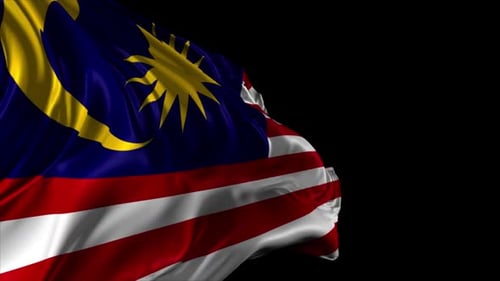 Realistic 3D Malaysian Flag Waving Seamlessly