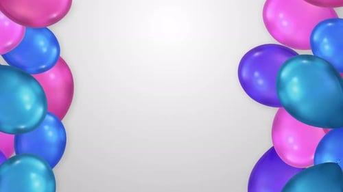 Abstract of Multicolored Balloons Fly on White Alpha Channel