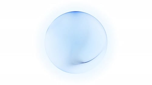 Clean white blue gradient glass sphere with soft minimal light, abstract modern orb