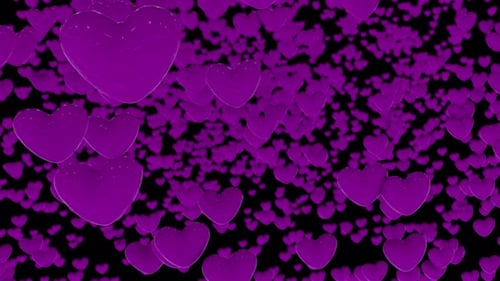 Purple Heart Love And Valentines Day Background Alpha 4K