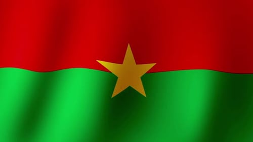 Animated Burkina Faso National Flag Waving Seamless Loop