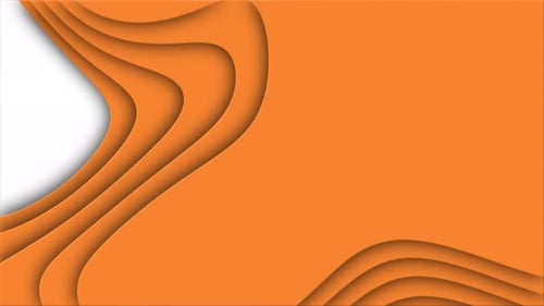 Abstract Fluid Orange Paper Cut Layers Motion Background