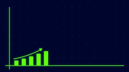 Futuristic Digital Bar Chart Growth Animation with Neon Effect