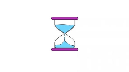 Clean Animated Hourglass with Flowing Sand