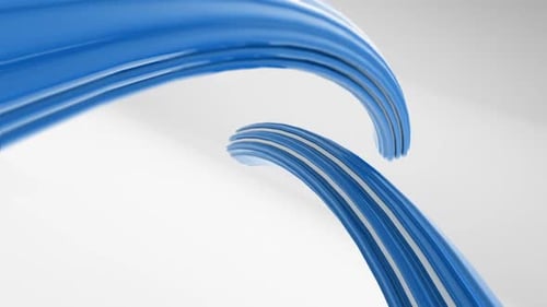 Kreative ablaufbare 3D-Animation mit blauem Band