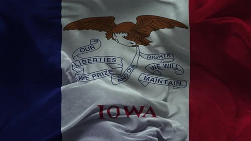 Realistic Waving Iowa State Flag Animation