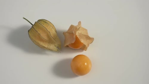 Kapstachelbeere, Physalis isoliert auf weißem Hintergrund.