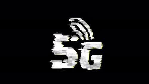 5G Technology Glitch Effect Logo Animation