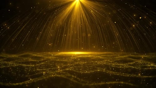 Glowing Lights and Golden Elegance Background beautiful golden neon lights awards stage background a