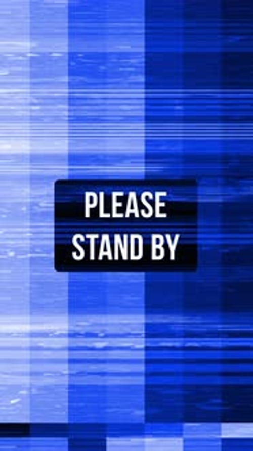 Animated Please stand by text with glitch effect