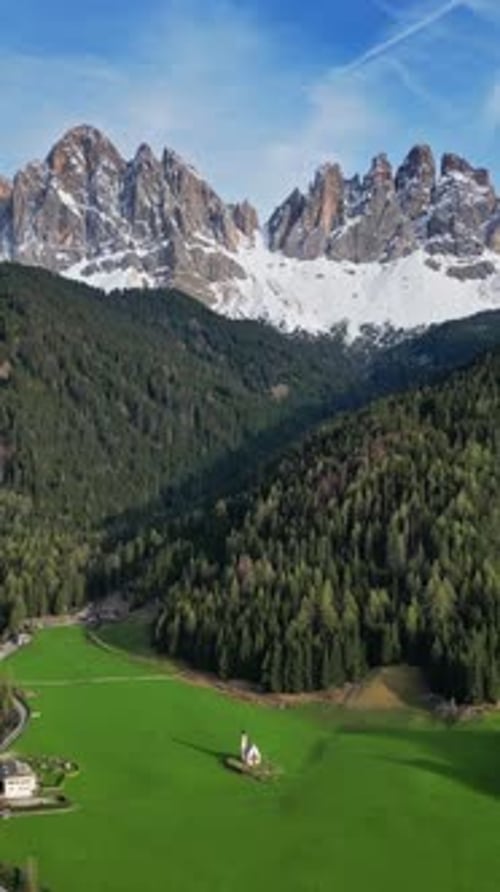 Spring landscape in Italian Dolomites Alps