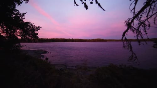 Beautiful scenery shot of lake at sunset