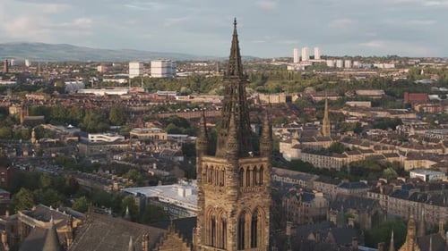 Aerial view of Glasgow city, Scotland, United Kingdom.