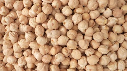 Overhead Close Up of Pile of Dry Chickpeas
