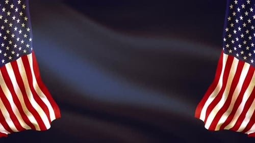 Waving American Flags Patriotic Border Animation