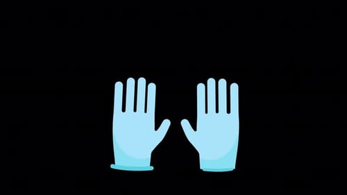 Flat Design Animation of Medical Gloves