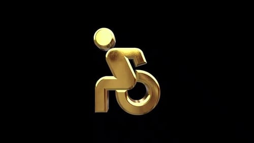 Golden 3D Animated Accessibility Symbol Rotation