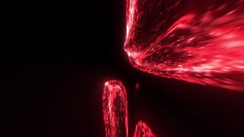 Abstract Red Energy Light Speed Particle Tunnel Background Animation