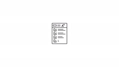 Checklist With A Grade Icon Minimalist Doodle Animation White Background