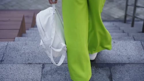 Close Up Video of Woman Resting Outside Going to Walk