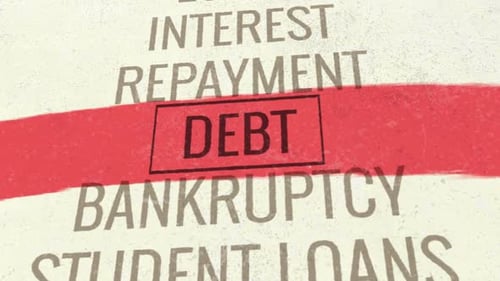 Financial Debt Relief Animated Text Concept