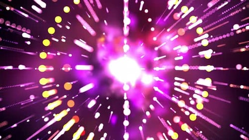 Abstract Colorful Glowing Particles Flying in Circle Seamless Loop 4K