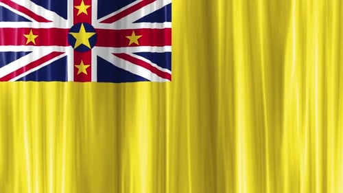 Waving Niue Flag Animation Loop