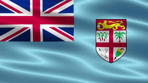 Fiji National Flag Waving Fabric Animation