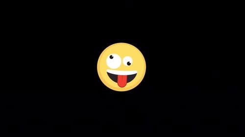 Animated Silly Emoji Face With Tongue Out Cartoon