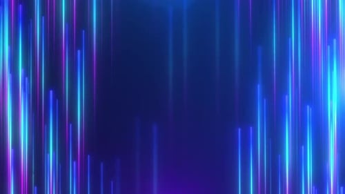 Abstract Neon Glowing Vertical Lines Loop Background