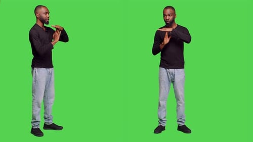 Young Model Showing Timeout Symbol in Studio