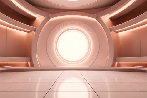 podium Futuristic showcase with platform for product displaying. Empty modern stage display