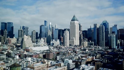 Cityscape Skyline View of High Rise Corporate Office Business District Blocks