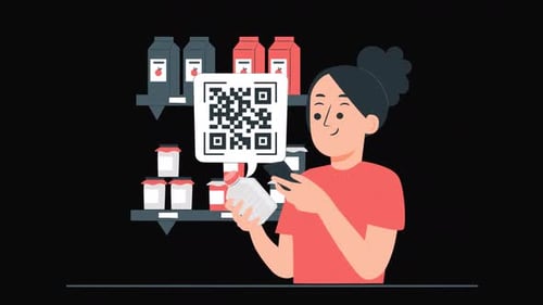 Checking Product QR Code Animation HD On Alpha
