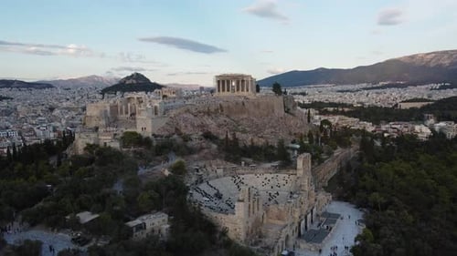 Acropolis and Parthenon Temple in Athens Aerial View, Greece