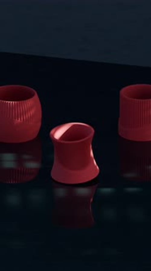 Animación de transformación 3D de Vases Loop