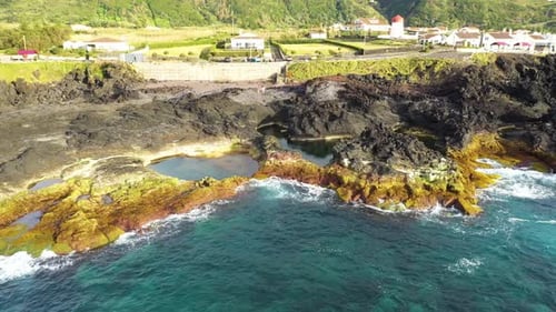 Aerial view of Azores islands, Portugal.